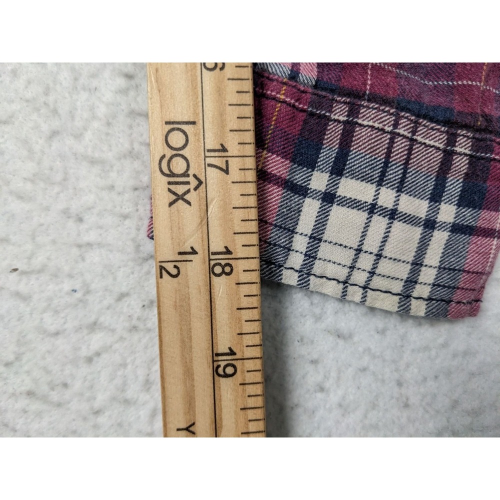 Dizzy Lissy Shirt Womens S Plaid Flannel Button Red Black Cotton - Picture 9 of 10